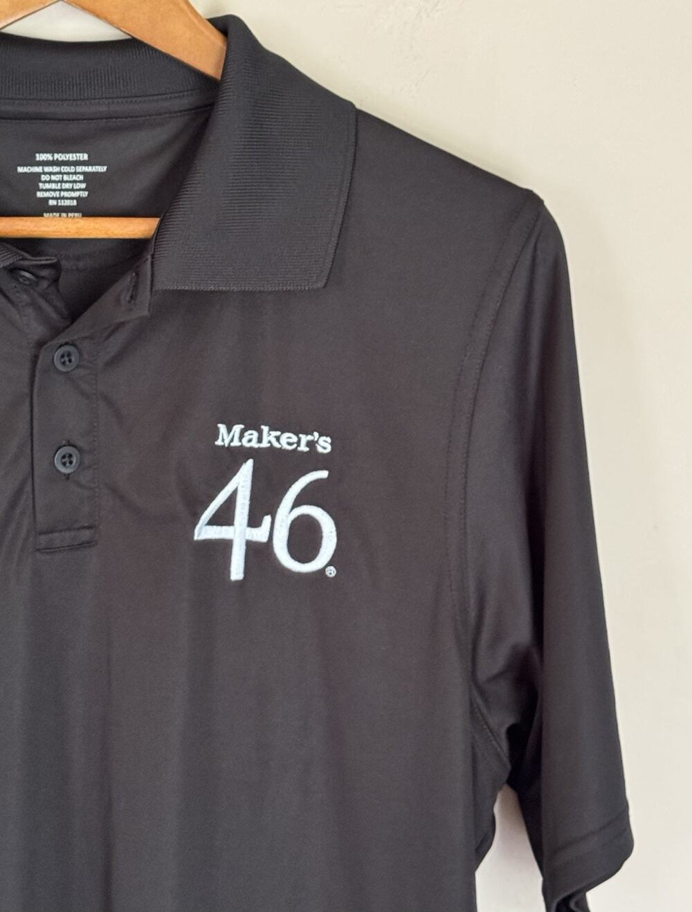 Maker’s 46 Polo Mens M Black Golf Logo Bourbon